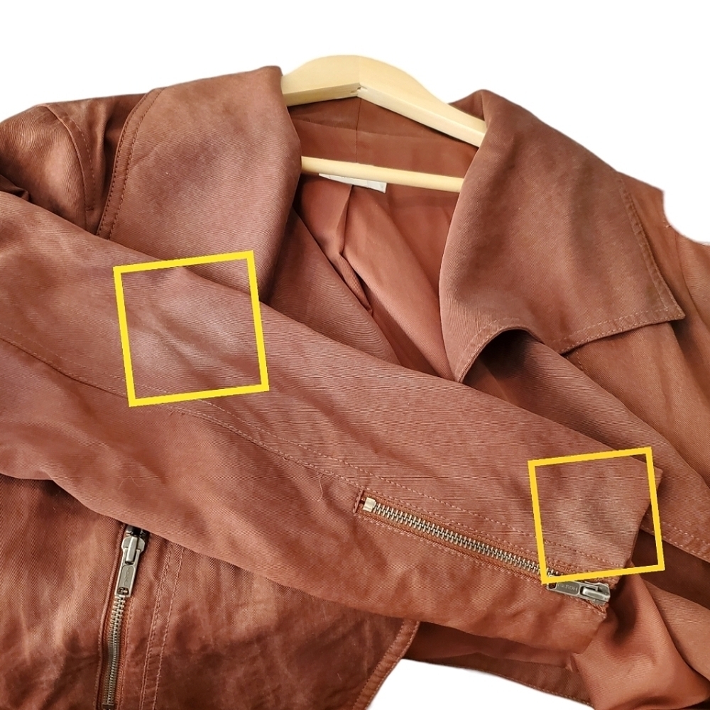 Club Monaco Jacket Blazer 'Richi' Moto Drapy Lightweight Cropped Lyocell (Large) - Picture 8 of 11